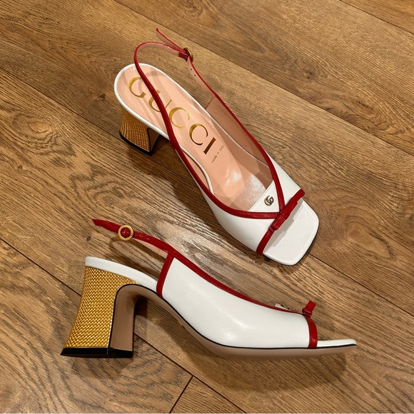 Gucci Shoes - New in box!! GUCCI Pumps, heels Marmont leather red/ white Size 38.5 / U…